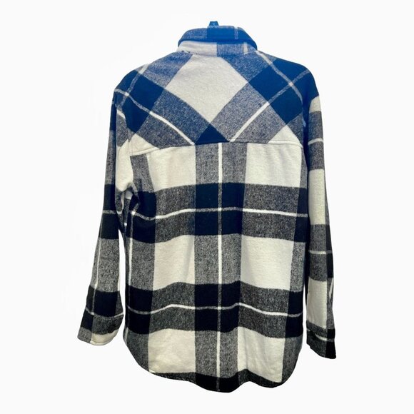 Thread & Supply Plaid Button Down Flannel Shacket Shirt Jacket - Picture 8 of 9